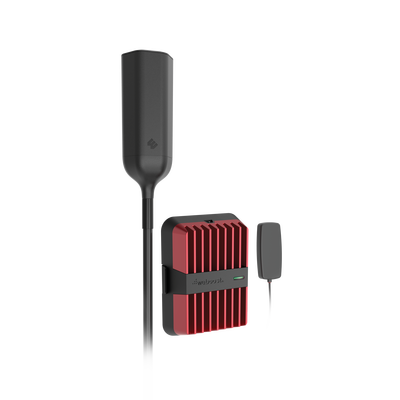 Kit amplificador de señal celular 4G LTE, 3G y Voz. Drive Reach OTR. Especial para Tractocamión y Pick up Pesados. Soporta múltiples dispositivos. Opera con los principales operadores.