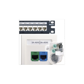 Casete de 125 Etiquetas Adhesivas, para Patch Panel, Face Plate o Cajas Superficiales, Para Identificación 4 Puertos, Color Blanco