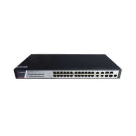 Switch Gigabit PoE+ / Administrable / 24 puertos 10/100/1000 Mbps PoE+ / 4 puertos 10/100/1000 Mbps + 4 puertos SFP de Uplink / 370 W
