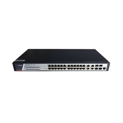 Switch Gigabit PoE+ / Administrable / 24 puertos 10/100/1000 Mbps PoE+ / 4 puertos 10/100/1000 Mbps + 4 puertos SFP de Uplink / 370 W