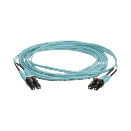 Jumper de Fibra Optica Multimodo 50/125 OM4, LC-LC Duplex, OFNR (Riser), Color Aqua, 3 Metros