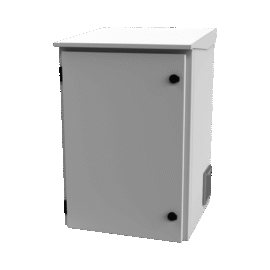 Gabinete de Exterior con Rack de 19" de 16U con Ventiladores y Termostato (Montaje a poste o torre se vende por separado).