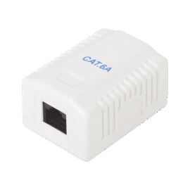 Caja de pared con 1 puerto, incluye 1 jack UTP Cat6A