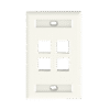 Placa de Pared Vertical, Salida Para 4 Puertos Keystone, Con Espacios Para Etiquetas, Color Banco Mate
