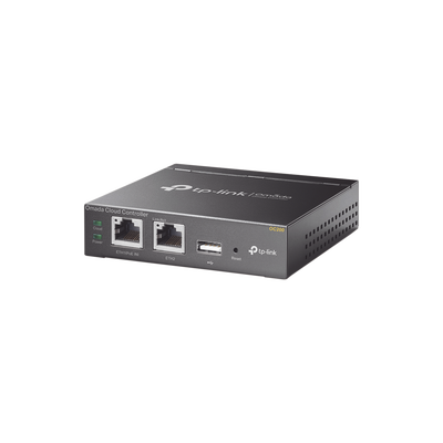 Controlador Omada Cloud para gestionar hasta 100 equipos Omada desde la nube, hotspot, alertas a correo, monitoreo RF, actualizaciones masivas, 2 puertos 10/100 Mbps, 802.3af/at.