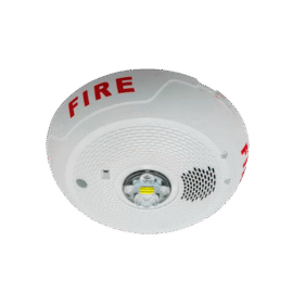 Sirena con Lámpara LED Estroboscópica / 2 Hilos / Montaje en Techo / 15 Hasta 117 Candelas / Temporal 3 Alto y Bajo / Tamper Integrado / Texto en Español / Color Blanco