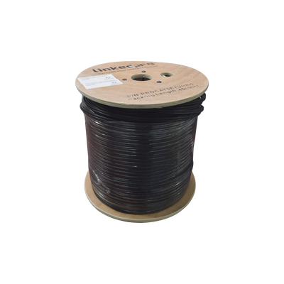 Bobina de cable de 450 m ( 1,476 ft ) compuesto por 2 pares de cable UTP 5e , blindado + 1 par calibre 16 LDPE. Uso en Intemperie