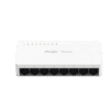Switch non-PoE de 8 puertos 10/100/1000 Mbps no administrable, visible en Ruijie Cloud, con alta fiabilidad de red