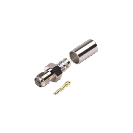 Conector SMA Hembra de Anillo Plegable para Cables RG-8/X, LMR-240, 9258, Niquel/Oro/Teflón.