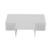 Sección en "T" color blanco de PVC auto extinguible, para canaletas TMK1735, TMK1735SD (5340-02001)