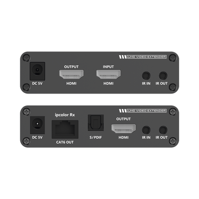 Kit Extensor HDMI hasta 700 metros con Conexión en Cascada / 4K @ 60 Hz/ Cat 6, 6a y 7 / IPCOLOR / CERO LATENCIA / SIN COMPRIMIR / HDR10 / Salida Loop / IR bidireccional / Puerto S/PDIF / Soporta ARC / Soporta 10 TT-676-Rx.