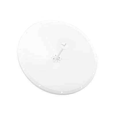 Antena Direccional en Frecuencia Extendida / 4.8 - 6.5 GHz / 28 dBi / Conector con jumper SMA-Macho Inverso incluido/ Polaridad en 90º y 45º / Montaje incluido para torre o mástil