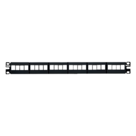 Panel de Parcheo Modular Keystone (Sin Conectores), de 24 Puertos, Identificación con Etiqueta Adhesiva, 1UR