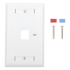 Placa de pared de 1 puerto, Keystone, con espacio para etiqueta, Color Blanco