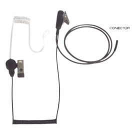 Micrófono - Audífono de Solapa con Tubo Acústico Transparente para HYT BD-506 y Motorola R2/EP450/ RVA50/ DTR620/ DTR720/ DEP450/ EP350/ VX80/ MAG ONE Con tubo acústico de PU (material flexible)