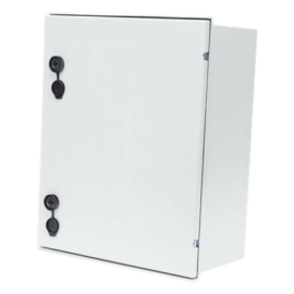 Gabinete de Poliéster IP65 Uso en Intemperie (400 x 500 x 200 mm) con Placa Trasera Interior (Incluye Chapa y Llave).
