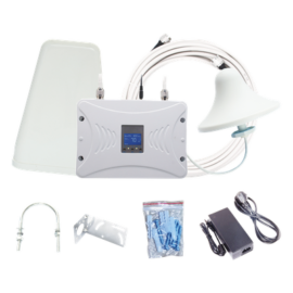 Kit Amplificador de Señal Celular 4.5G LTE, 3G y Voz. Funciona con Todos los Operadores. Soporta Múltiples Dispositivos y Tecnologías. Hasta 1000 metros cuadrados de Cobertura