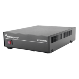 Fuente de poder 13.8V, 23A, conmutada con circuito cargador de baterías.