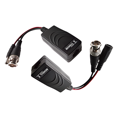 Kit de transceptores activos TURBO HD. Convierte 36/24 Vcd a 12 Vcd regulados, a través de cable UTP Cat5e / 6. Transmision de 200 m en 3K