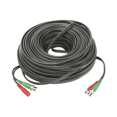 Cable Coaxial Armado con Conector BNC (Video) y Alimentación / Longitud de 40 mts / Optimizado para Cámaras 4K / Uso en Interior