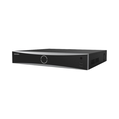 NVR 12 Megapixel (4K) / 16 canales IP / 16 Puertos PoE+ / AcuSense (Evita Falsas Alarmas) / Reconocimiento Facial / 4 Bahías de Disco Duro / Switch PoE 300 mts / HDMI en 4K / Alarmas I/O