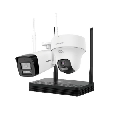KIT 1 Cámaras Bala 2 Megapíxeles / 1 Cámara Turret 4 Megapixeles / 1 Grabadora Wi-Fi / Hasta 512 GB de Almacenamiento (No incluye Memoria SD) / Incluye Fuente y Cable RJ45