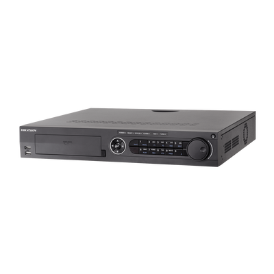 DVR 4 Megapixel / 32 Canales TURBOHD + 16 Canales IP / 4 Bahías de Disco Duro / 4 Canales de Audio / Videoanalisis / 16 Entradas de Alarma