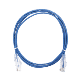 Cable de Parcheo Slim UTP Cat6 - 2 m Azul Diámetro Reducido (28 AWG)