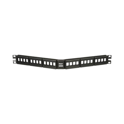 Panel de Parcheo Modular (Sin Conectores), de 24 Puertos Keystone, Angulado, Identificación con Etiqueta Adhesiva, 1UR