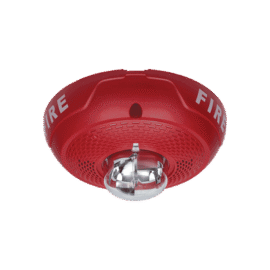 Bocina con Lámpara Estroboscópica, Montaje en Techo, Color Rojo, Nuevo Diseño Moderno y Elegante y Menor Consumo de Corriente