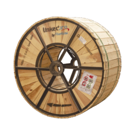 Carrete de 4 km / 13,000 ft de Fibra Óptica Aérea (ADSS) G.652D, Monomodo de 12 Hilos, Exterior, Span 100, Loose Tube