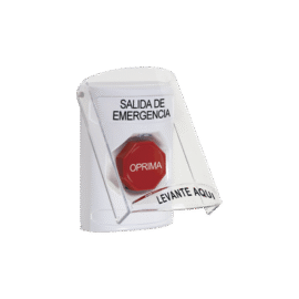 Botón de Salida de Emergencia con Tapa Protectora de Policarbonato Súper Resistente y Restablecimiento con Llave