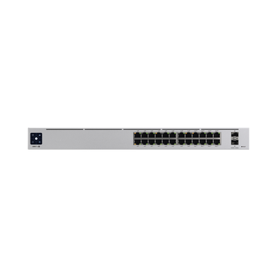UniFi Switch USW-Pro-24-POE Gen2, Capa 3 de 24 puertos PoE 802.3at/bt + 2 puertos 1/10G SFP+, 400W, pantalla informativa