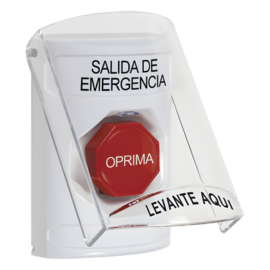 Botón de Salida de Emergencia con Tapa Protectora de Policarbonato Súper Resistente y Restablecimiento con Llave
