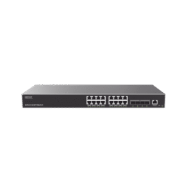 Switch Capa 3 Gigabit PoE+ Administrable / 16 puertos 10/100/1000 Mbps + 4 Puertos SFP+ 10G Uplink / Hasta 240W / Compatible con GWN Cloud.
