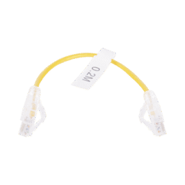 Cable de Parcheo Slim UTP Cat6 - 20 cm Amarillo Diámetro Reducido (28 AWG)