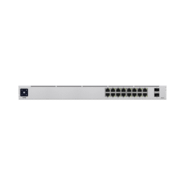 UniFi Switch USW-16-POE Gen2, Capa 2 de 16 puertos (8 puertos PoE 802.3af/at + 8 puertos Gigabit) + 2 puertos 1G SFP, 42W, pantalla informativa