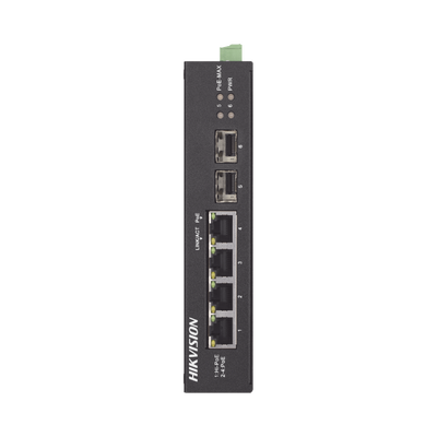 Switch Industrial Gigabit PoE+ / No Administrable / 4 puertos 10/100/1000 Mbps PoE+ (30W) + 1 puerto 10/100/1000 PoE++(60W) / 2 puertos SFP / 60 W