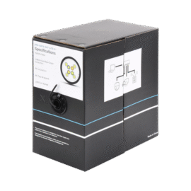 Bobina de cable de 305 m, Cat5e, color negro, sin blindar, para aplicaciones de videovigilancia, redes de datos. Uso en intemperie