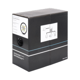 Bobina de cable 305 Metros Cat6, 24 AWG, Climas EXTREMOS, Color negro, sin blindar, para intemperie