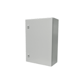 Gabinete de Acero IP66 Uso en Intemperie (500 x 700 x 250 mm) con Placa Trasera Interior y Compuerta Inferior Atornillable (Incluye Chapa y Llave).