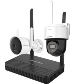 KIT 1 Cámara Bala 2 Megapíxeles / 1 Cámara Domo PT 2 Megapixeles / 1 Grabadora Wi-Fi / Hasta 512 GB de Almacenamiento (No incluye Memoria SD) / Incluye Fuente y Cable RJ45