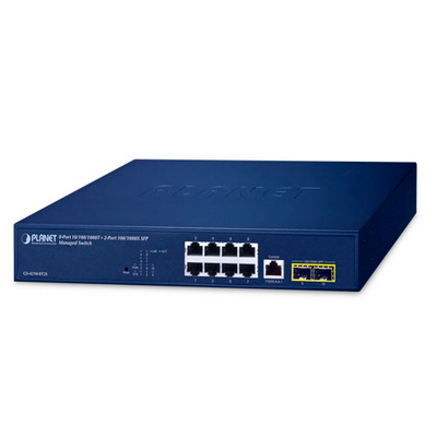 Switch Ethernet Gigabit gestionable de 8 puertos de cobre 10/100/1000BASE-T y 2 interfaces de fibra óptica SFP 100/1000BASE-X