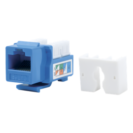 Módulo Jack Keystone Cat5e con terminación 110 (Punchdown) para faceplate - Color Azul